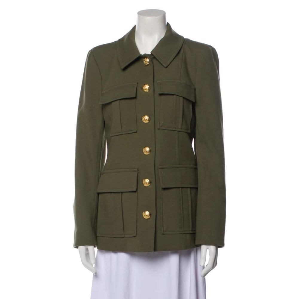 Veronica Beard Green Utility Jacket with Tailored Design